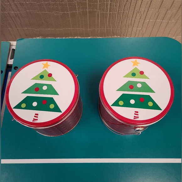 Christmas Tree Decorative Tins - Picture 1 of 4